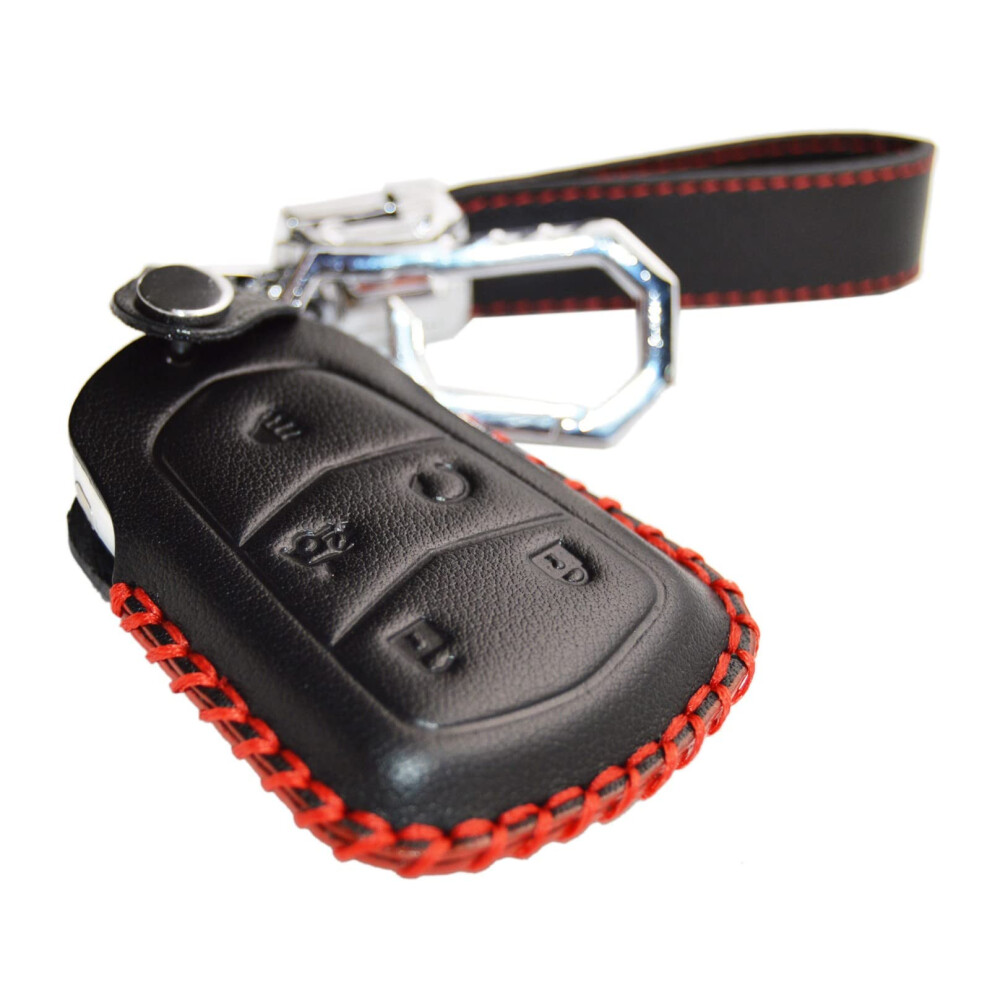 Handmade Leather Key Fob Cover Case Protector For Cadillac Ats Cts Ct6 Srx Xts Xt4 Xt5 Xt6 5 Buttons Remote 689788470979