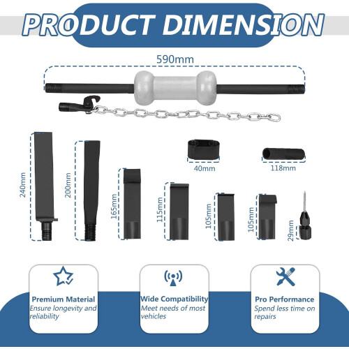 13pcs Slide Hammer Dent Puller Set, Automotive Dent Remover with 10lbs Slide Hammer 2
