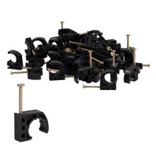 Highcraft ID234x50 Halve klem J-haak met spijker voor Pex Tubing pijpsteun 1/2 in zwart