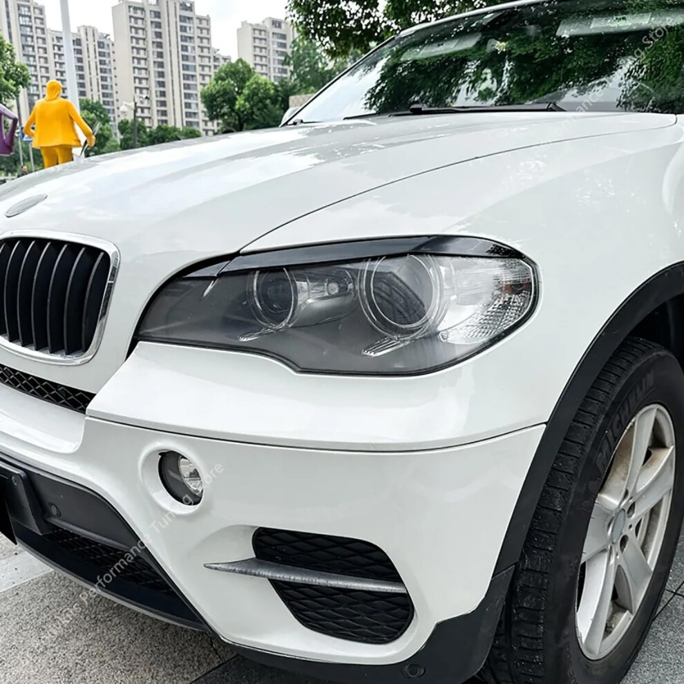 Headlight Eyebrow For Bmw X5 E70 30I 30D 35D 35I 40D 48I X5m 20062013 Eyebrow Cover Headlight Bezels Protection And Decoration Replacement Black 689788475073