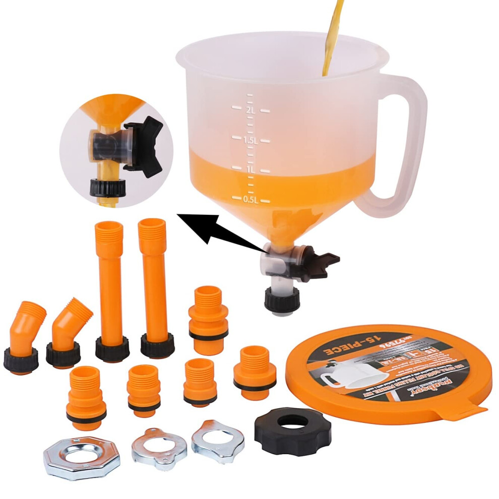 Nospill Coolant Funnel Kit, Spill Proof Funnel Bleeder With Adapters. Universal Fitment 689788475134