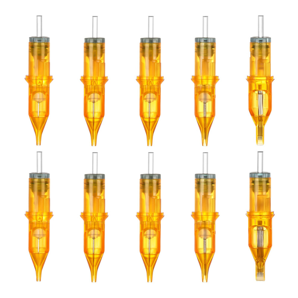 Tattoo Cartridge Needles, 100pcs Assorted Disposable Sterilized Tattoo Needle Cartridge Flat Round Liner Shader