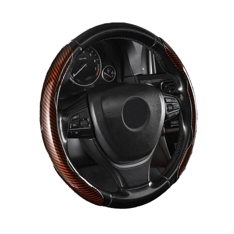 For Acura Steering Wheel Cover, Carbon Fiber Texture Ultrathin Texture Brown 689788475851