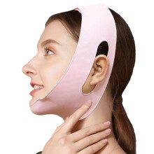 Post Surgical Silicone Chin Strap,Reusable Neck and Chin Lipo Compression Garment,Anti Snoring Chin Strap for Women Men (Pink)