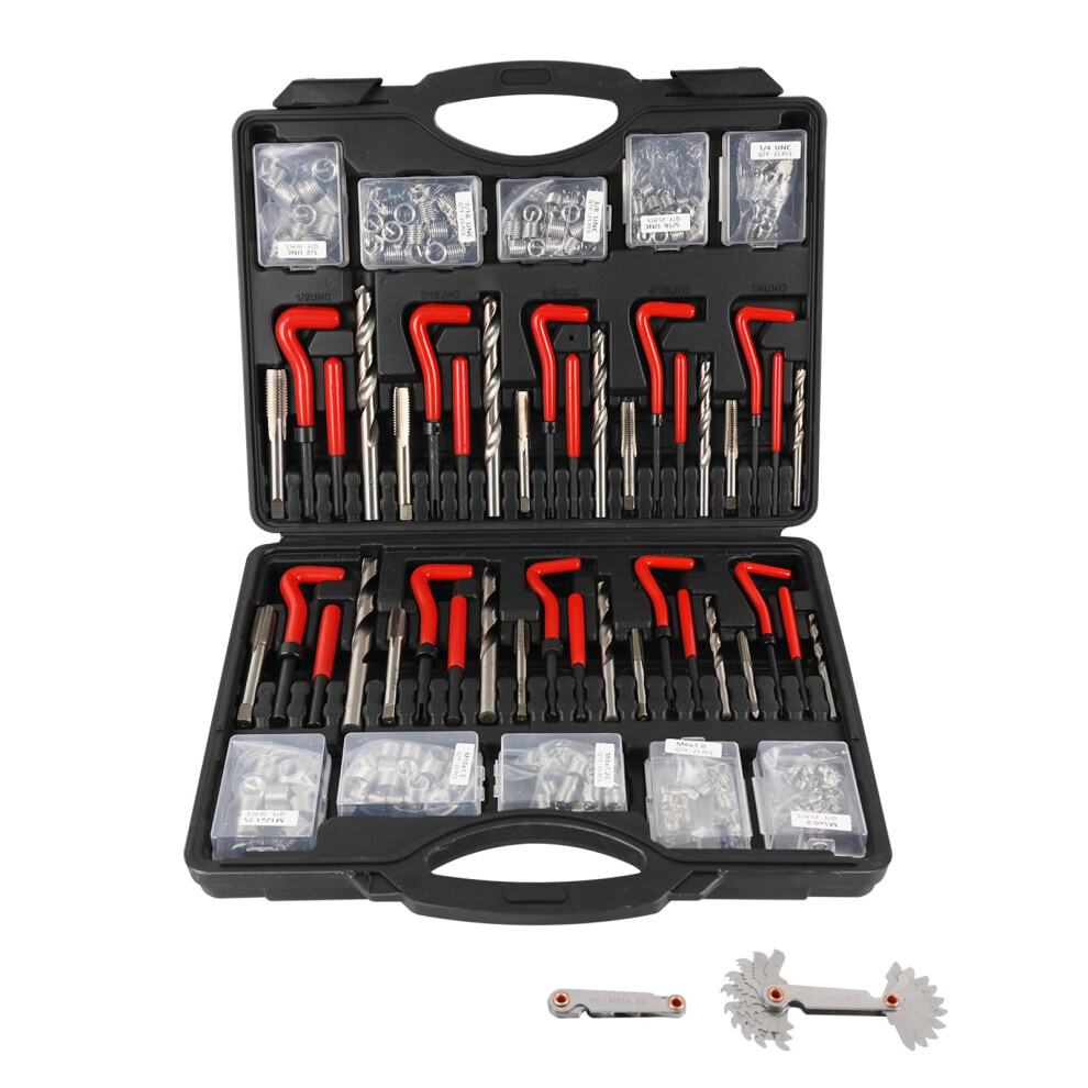 263 Pcs Thread Repair Kit Hss Drill Helicoil Kit, Rethreading Tool Kit With Thread Gauge 689788480671