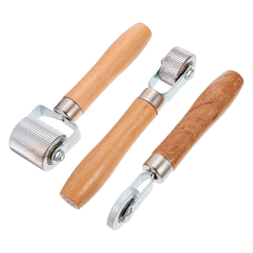 Car Tire Repair Tool 3 Pcs Scroll Wheel Installation Rolling Tool Wooden Handle Rollers Pressing Wheel Tire Makeup 689788481319