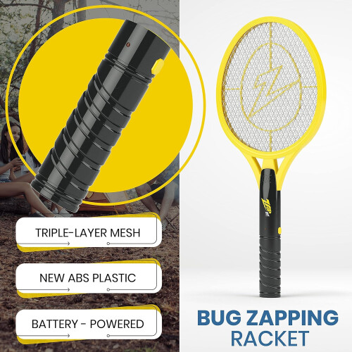 Zap It Bug Zapper Battery Powered (2xAA Included) Bug Zapper Racket, 3,500 Volt, 2 Pack 1