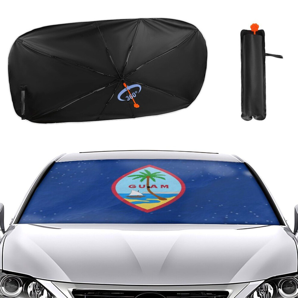 Glittering Halo Guam Car Windshield Sun Shade Umbrella Foldable Car Umbrella Sunshade Cover Easy To Store And Use Keeps Vehicle Cool 52.4 28.3Inches 689788483832