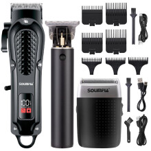 Hair Clippers For Men 3-piece Set Professional Beard Trimmer Shaver Beard Trimming Kit Cordless Clippers And Trimmers Set
