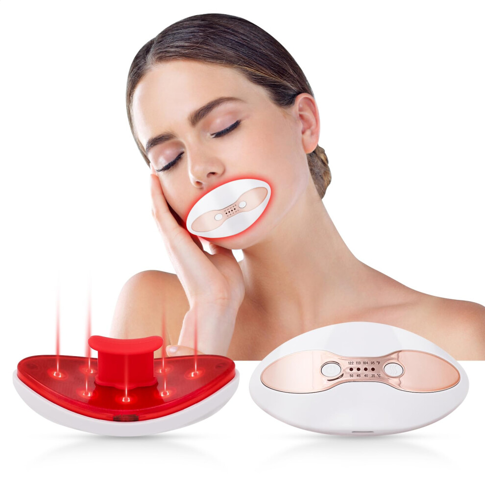 Red/Light Lip Plumper Device Therapy, 2 In 1 Lip And Eye Care Tool With Heated For Antiaging