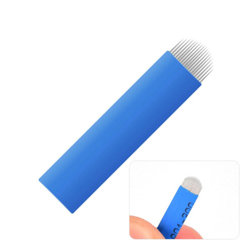 Microblading Needles,50pcs Blue Microblades with 0.18mm Diameter for Semi Permanent Makeup