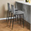 Living And Home (Grey) 2PCS Upholstered Bar Stools 3