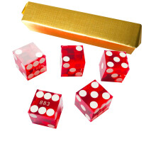 Yuanhe 5-pack AAA Precision 19mm Casinotärningar med Skarpa Kanter - röd