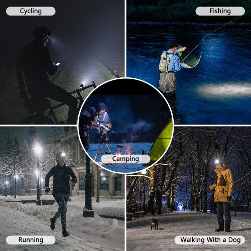 Knitted LED Beanie Hat USB Rechargeable 56-62cm Winter 1