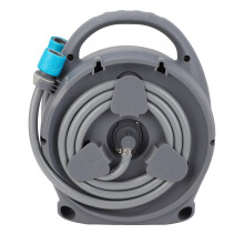 Schlauchaufroller 16m Outlet, 33x25x16 cm, Grau-Blau