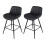 Living And Home (Black, PU Leather) 2PCS Upholstered Bar Stools 4