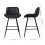 Living And Home (Black, PU Leather) 2PCS Upholstered Bar Stools 7