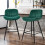 Living And Home (Dark Green, Flannel) 2PCS Upholstered Bar Stools 1