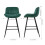 Living And Home (Dark Green, Flannel) 2PCS Upholstered Bar Stools 7