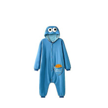 (L Fit 165-174cm, blue kigurumi) Kids Cute Blue Kigurumi Women's Onesie Cartoon Cookie Monster Loose Christmas Home Party Red One Piece Pajamas Pajamas