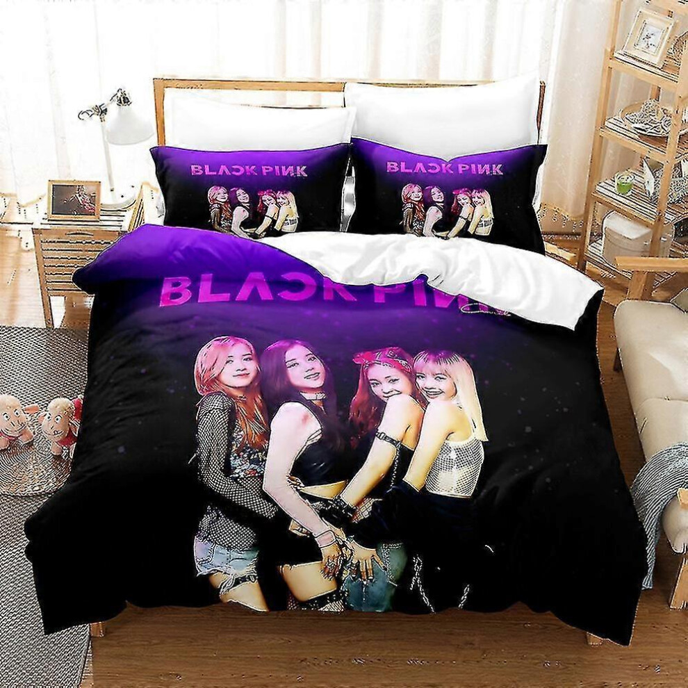 Kikidex (Au Queen 210X210cm, One Size) Bp08 3D Printed Blackpink Bedding Set Duvet Cover Quilt Cover Pillowcase Single Double