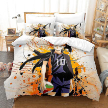 (AU QUEEN 210x210cm, One size) H6 Anime Haikyuu!! 3d Printed Bedding Set Duvet Cover Quilt Cover Pillowcase Kids Gift