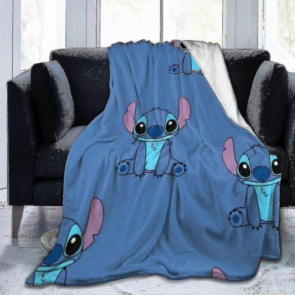 (120X150CM, One size) Lilo Stitch Blanket Oversized Warm Adult Super Soft Blanket With Soft Anti-pilling Flannel For Adults Kids 3d Print -n446