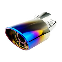 Car Polished Stainless Steel Exhaust Tail Exterior Rear Tail Car Exhaust Pipe Flue Muffler Tip Pipe, 2.5' to 3.3'