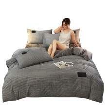 (220cm*240cm, Lemon Yellow) 3/4 Pcs Ab Sided Thicken Velvet Winter Bedding Set Full Queen King Size Duvet Cover Household