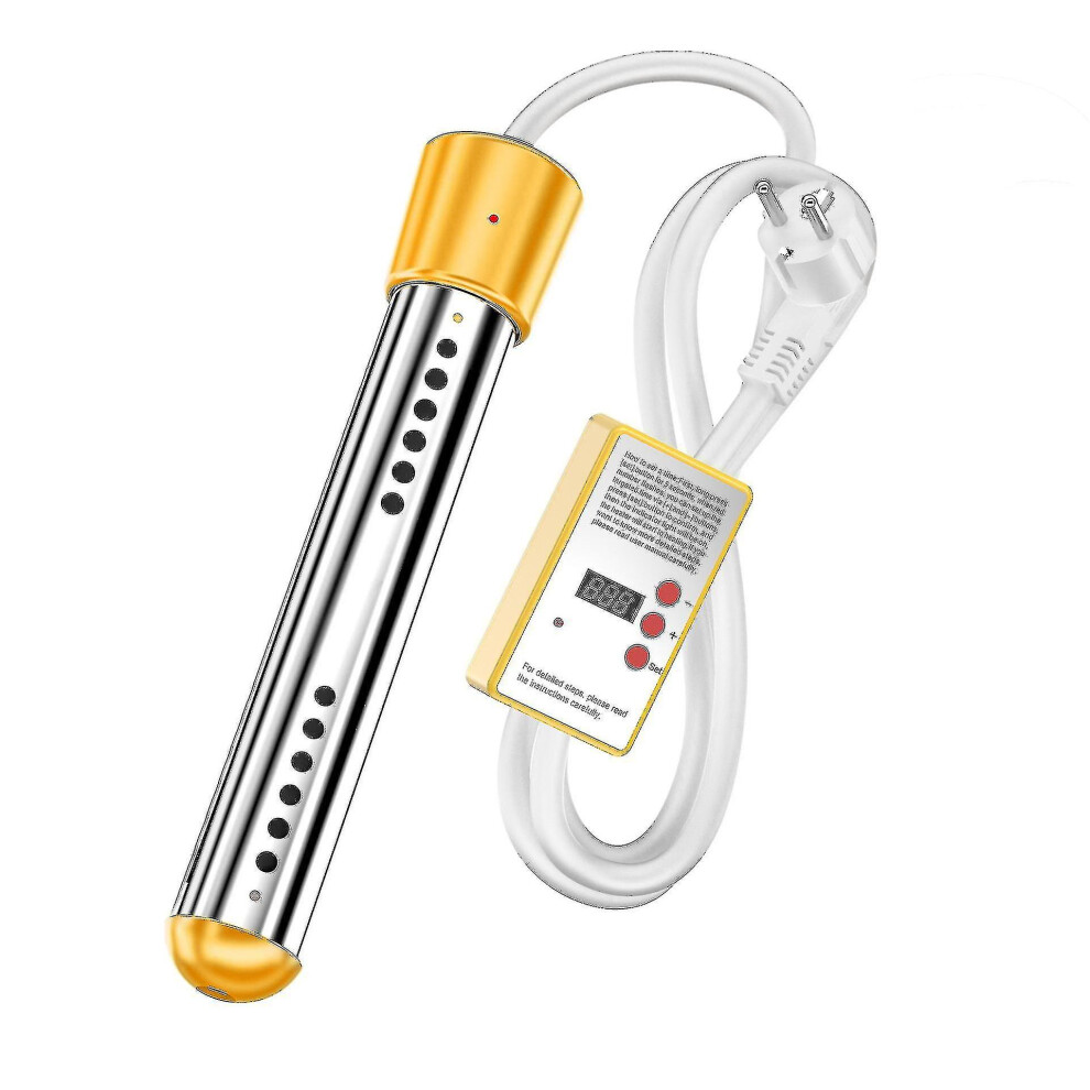 (EU3000W, yellow) Electric Submersible Water Heater 3000w Swimming Pool Rapid Heating Heating Rod Intelligent Timing