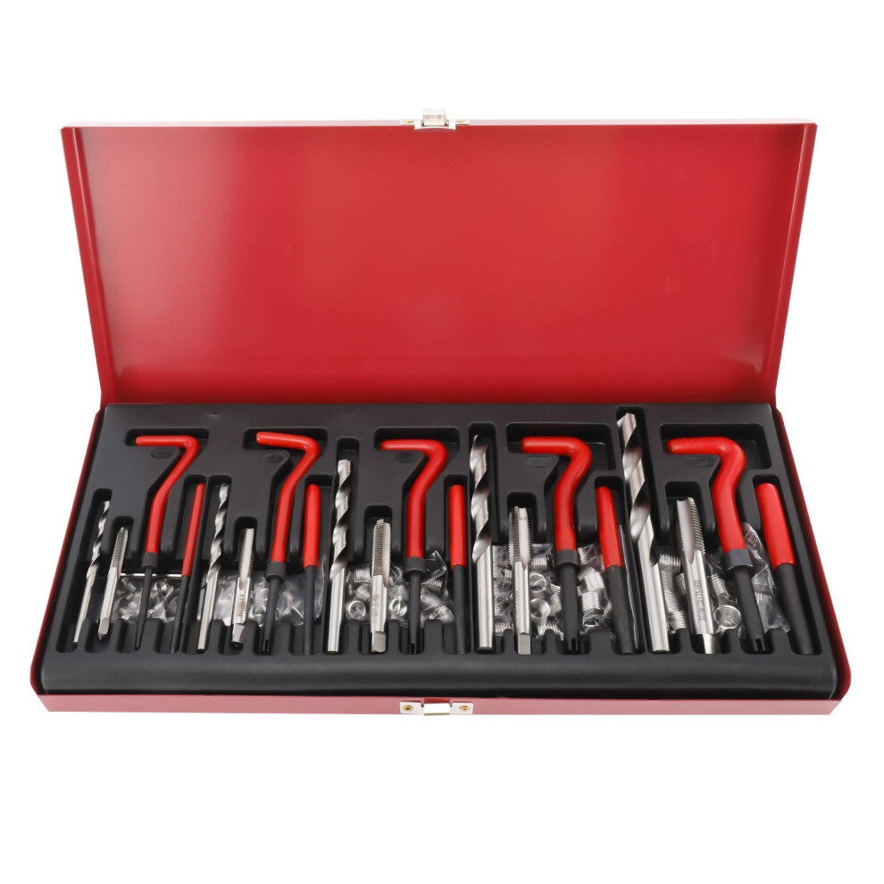 131Pcs Stripped Thread Repair Kit Rethreading Recoil Helicoil Repair Tool Set Metric M5 M6 M8 M10 M12 689788487380