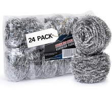 Stainless Steel Cleaner Scouring Pads 24 Pack Industrial Commercial Strength
