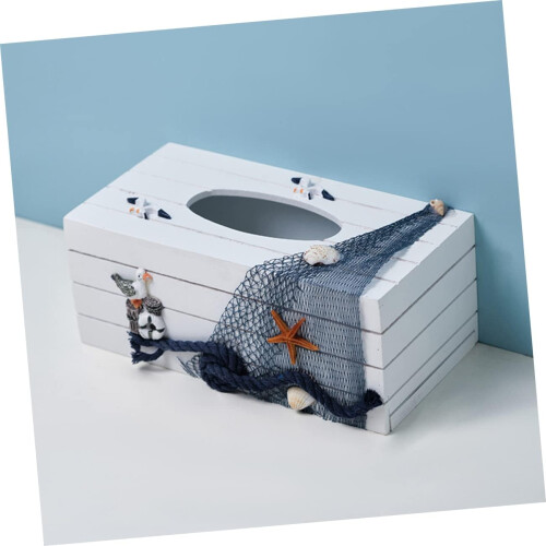 Box Ocean Wind Tissue Box Beach Room Decor Rustic with Functional Decorative Table Holder 1