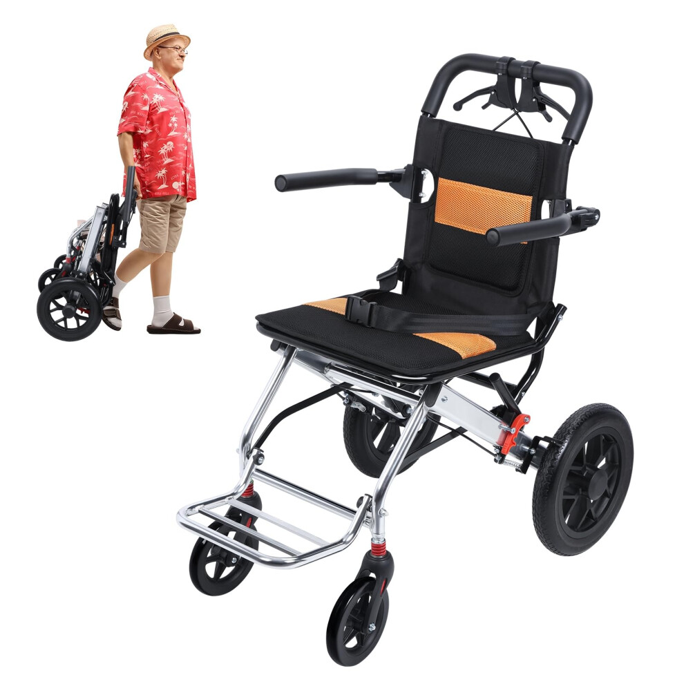 Folding Transport Wheelchair, Adult Wheelchair, Narrow Doorways Wheel Chair, 15.75inch Wide Seat