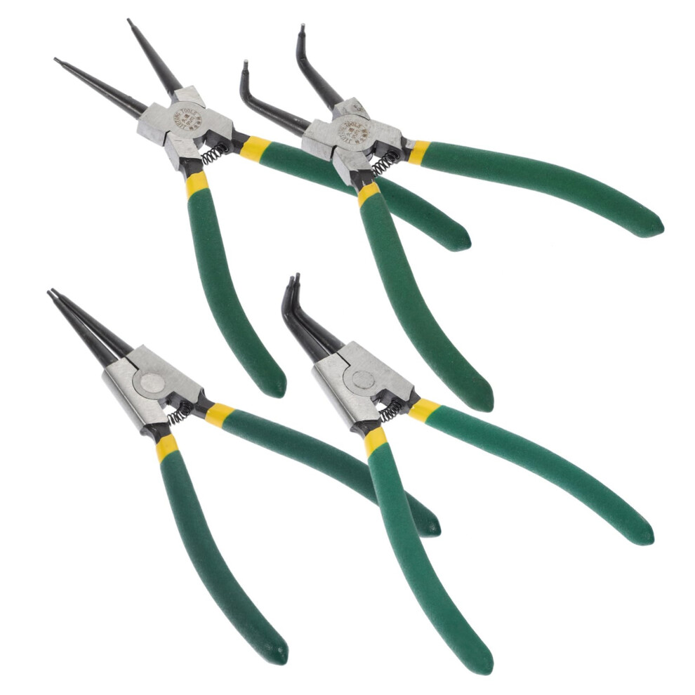 Professional Mechanic Tool 4pcs Snap Ring Pliers Set Large Small Sizes 7inch Spring Loaded Pliers for Ring Removal-image-OPC-PHZFB2N-NEW