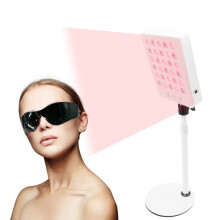 Red Light Therapy for Face and Body, 30 LEDs Red 660nm Near Infrared 850nm, High Power Panel (White)