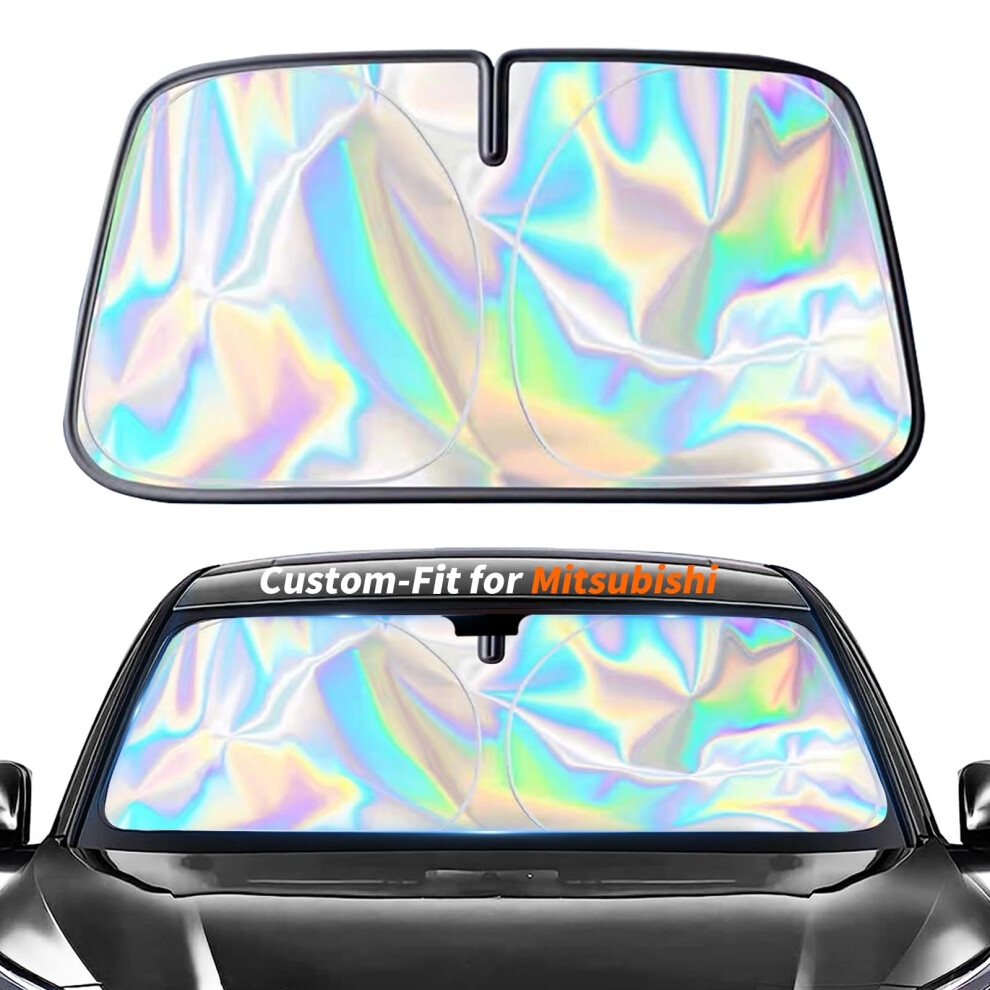Customfit For Mitsubishi Windshield Sun Shade, Car Sunshade Cover Uv Block Car Front Window 689788491356