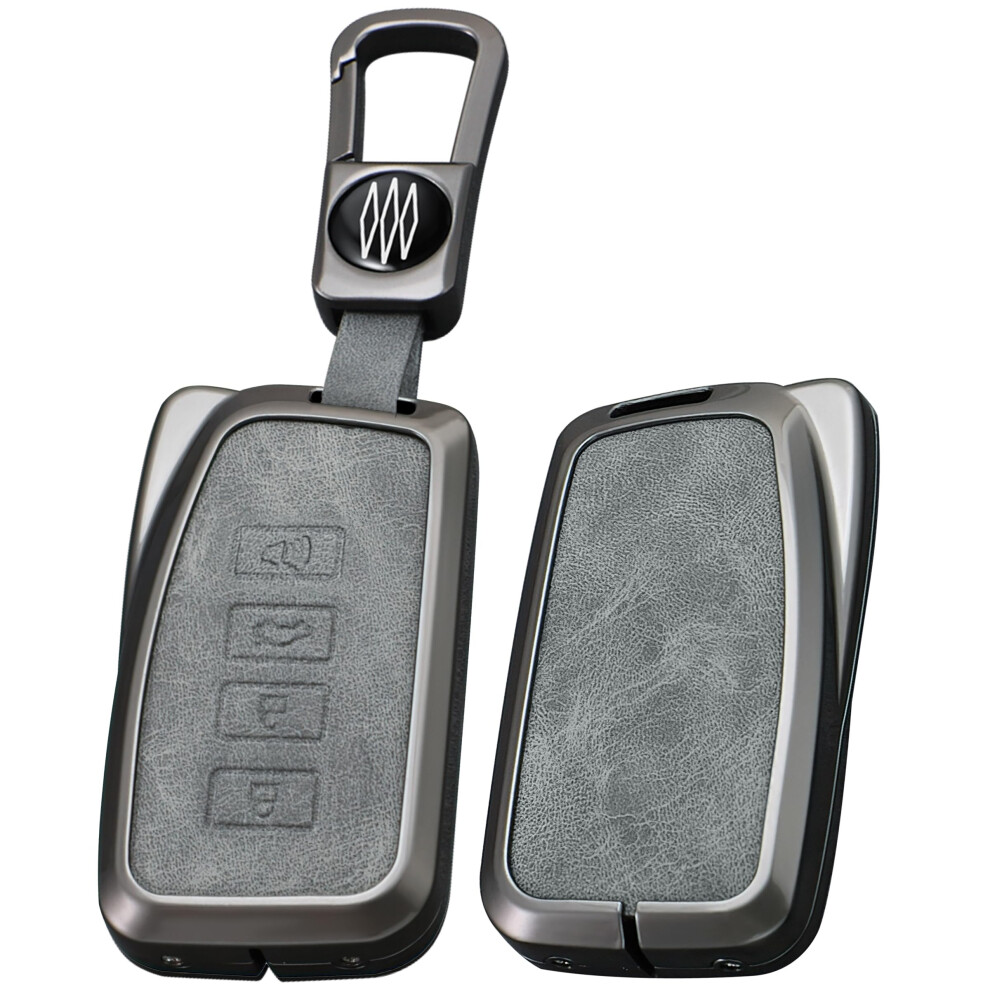 Metal Leather Key Fob Cover Fit For Lexus Is200t Rx Es Gs Ls Nx Rs Gx Lx Gray 689788490113