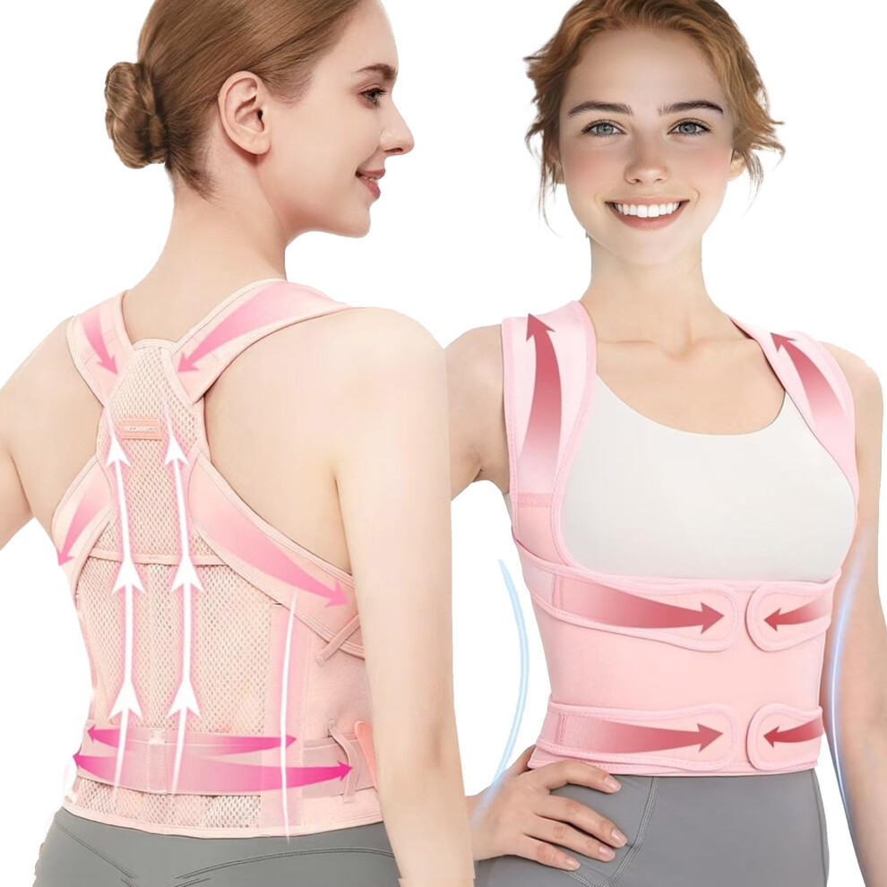 Posture Corrector for Women,Adjustable Full Back Brace and Shoulder Straightener,Back Pain Relief
