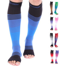 Toeless Compression Socks Women and Men – Open Toe Calf Support, 2030mmHg KneeHigh Sleeves,, 1 Pair