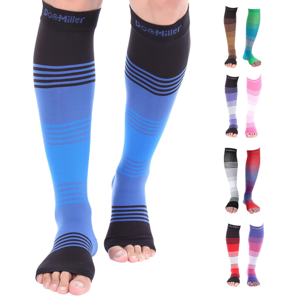 Toeless Compression Socks Women and Men â Open Toe Calf Support, 2030mmHg KneeHigh Sleeves,, 1 Pair
