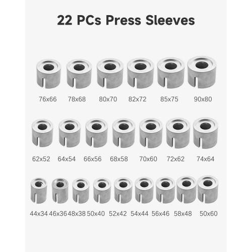 27Pcs Universal Press and Pull Sleeve Kit Bush Bearing Insertion Tool Set Impact Bolt and Nut Set 1