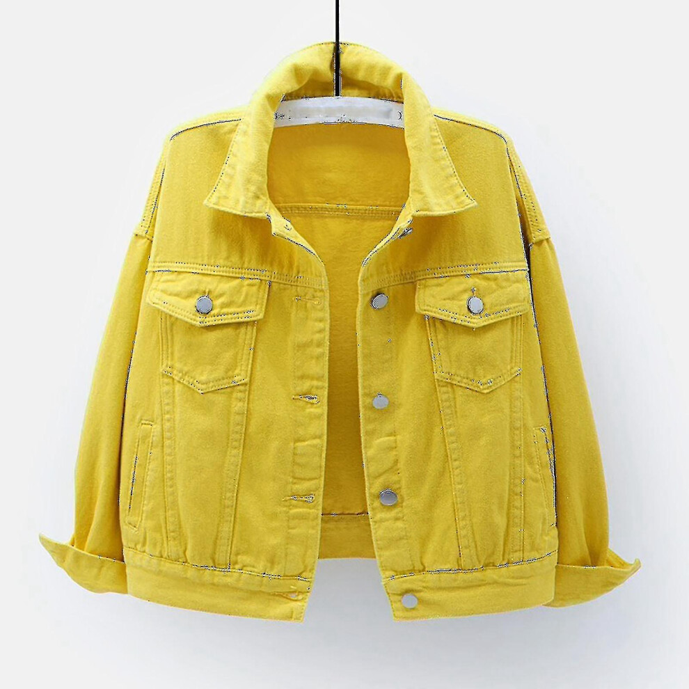 (XXL, Sky Blue) Women Spring And Autumn Coats Warm Solid Long Sleeve Denim Jacket Outerwear