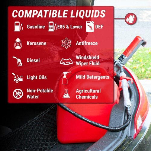 Battery Powered Fuel Transfer Pump  2D Battery, 2.5 GPM 2