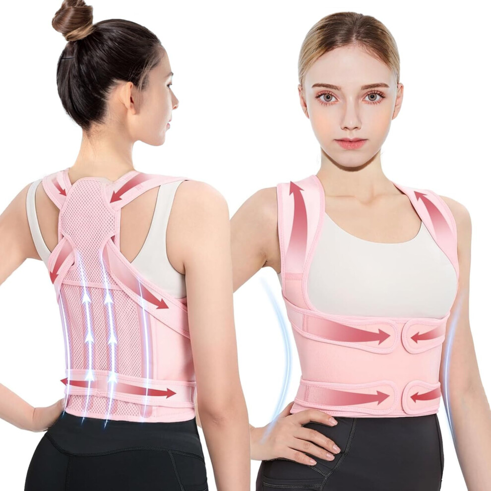 Posture Corrector Back Brace for Women: Adjustable Back Straightener for Shoulder Neck Support