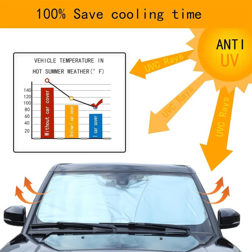 Windshield Sun Shade Compatible with Land Rover Range Rover Sport   , Front Window UV Protector 2