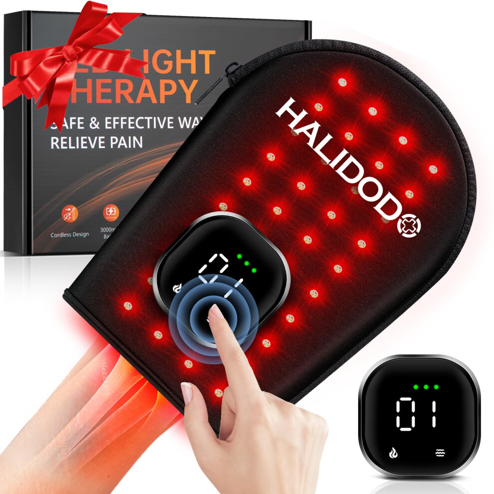 Red/Light Cordless Therapy Glove For Hand 5 Mode, 160 Lamp Near Infra Therapy Glove