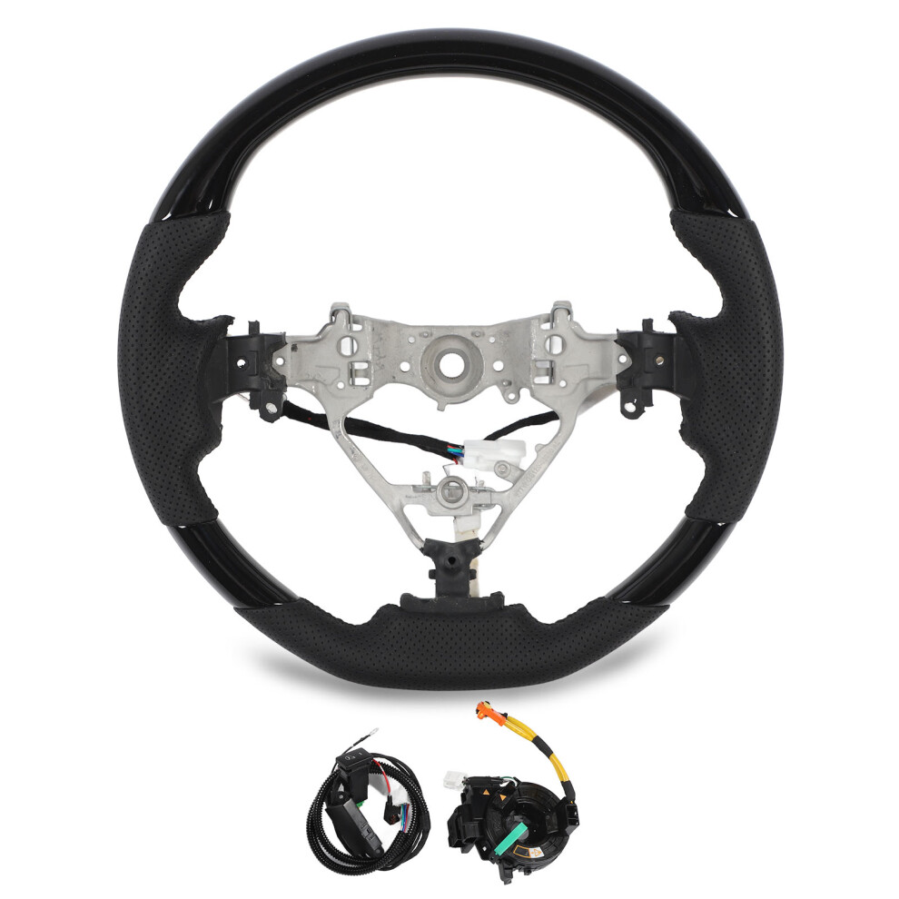 Hydro Dip Gloss Heated Steering Wheel Nappa Black 9121376764097