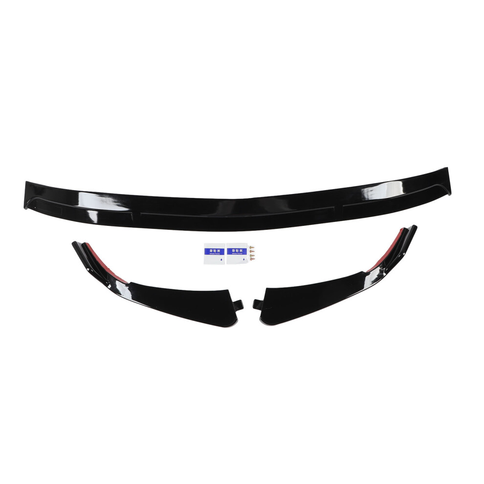 Front Bumper Lip Spoiler Body Kit 3 Section Type Black 9121376765766