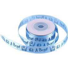 Baby Shower Christening Party Favor Gift Stain Ribbon (Blue)